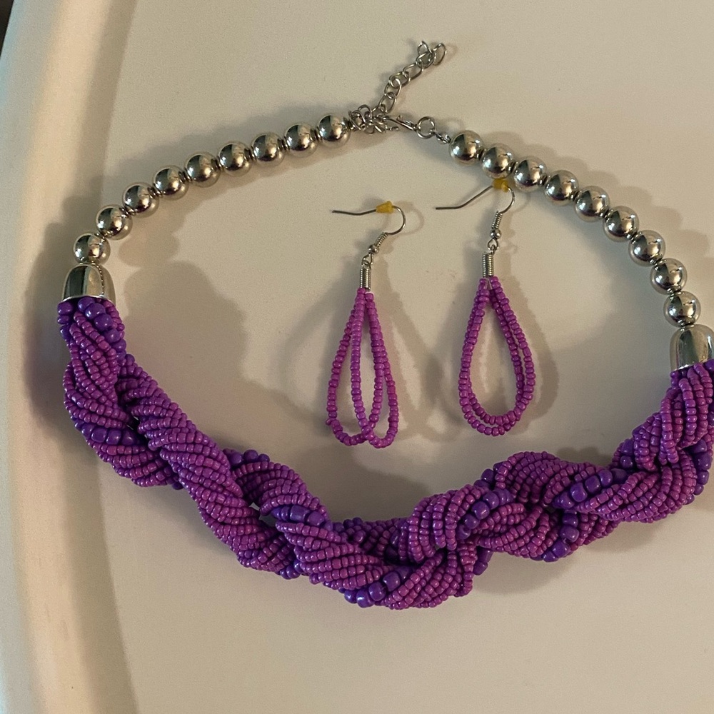 Purple beaded necklace